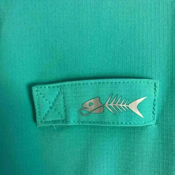 Silver Bait fishing shirt mens L Large blue vented short sleeve polyester button - Picture 5 of 16